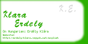 klara erdely business card